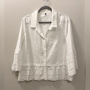 Flamingals Feminine Bohemian-Style Button-Down Blouse